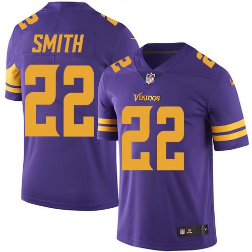 Nike Vikings #22 Harrison Smith Purple Youth Stitched NFL Limited Rush Jersey - Click Image to Close